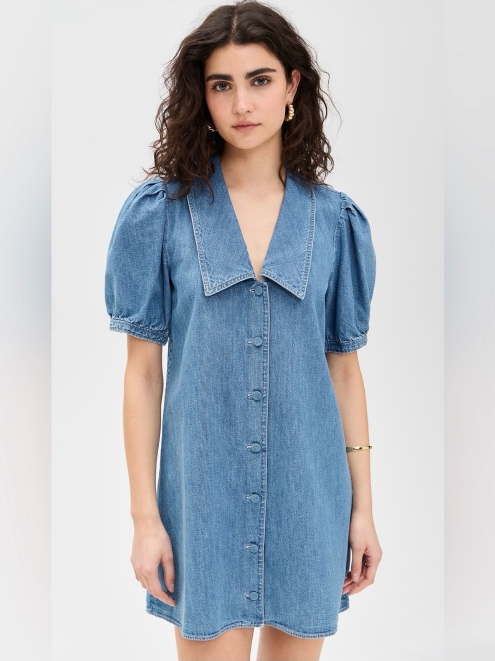 Frame Denim Sailor Mini Dress in Denim